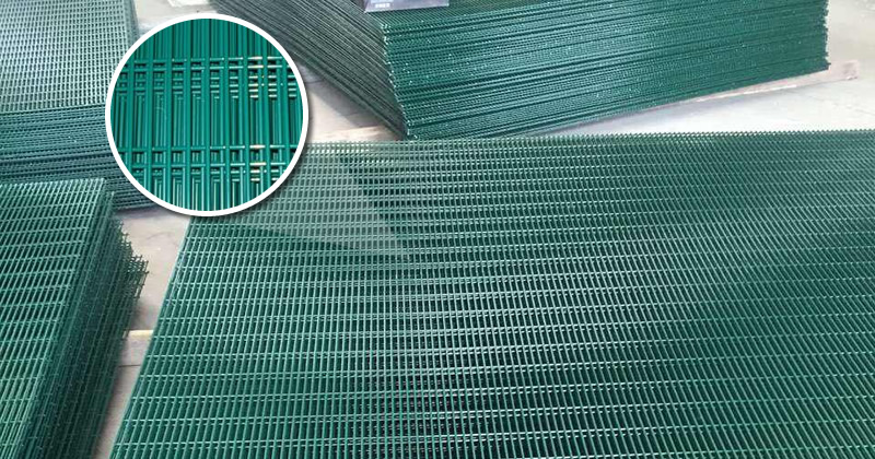 Green Coated Galvanized Mesh Fence Panels